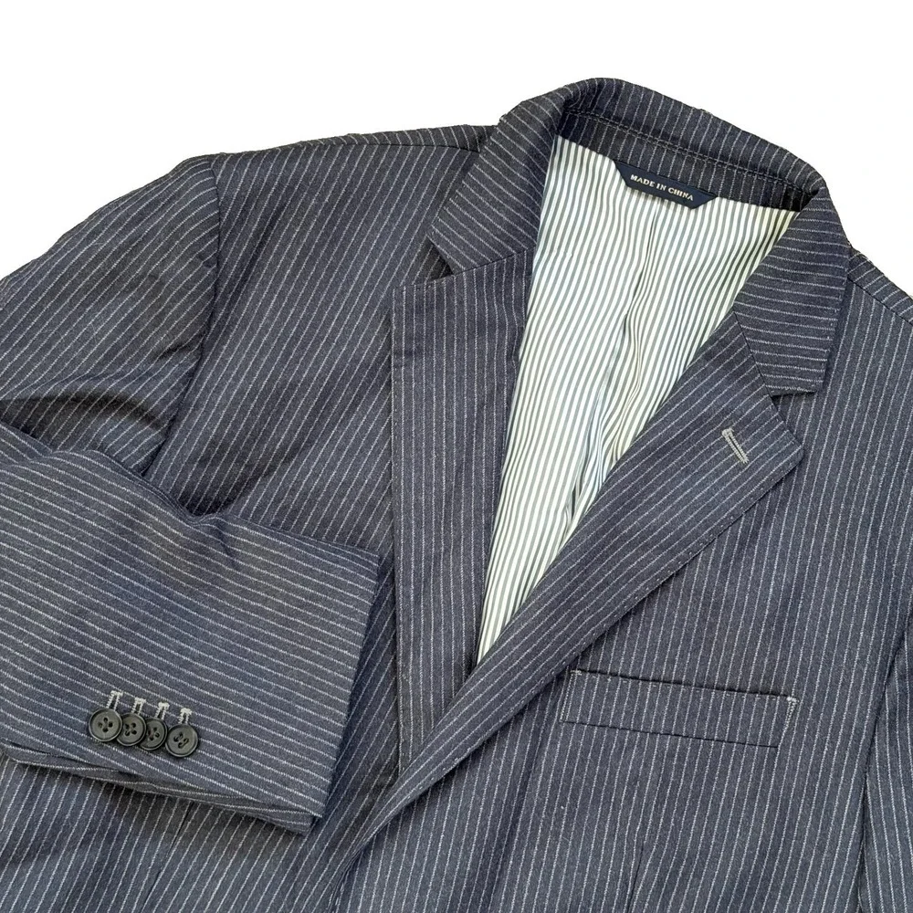BANANA REPUBLIC 40S Tailored Fit Navy PinStriped Wool Sport Coat Suit Blazer
